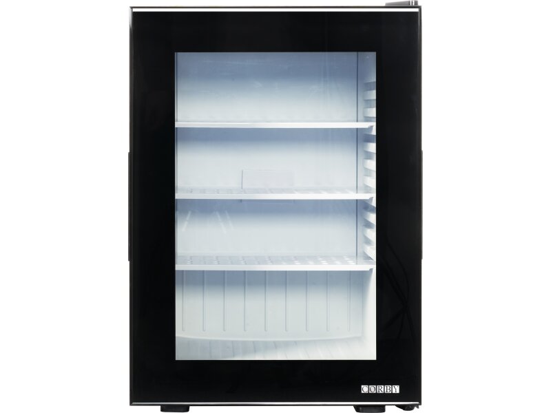 Corby Eton 40 L Mini-Fridge with Glass Doors, Black