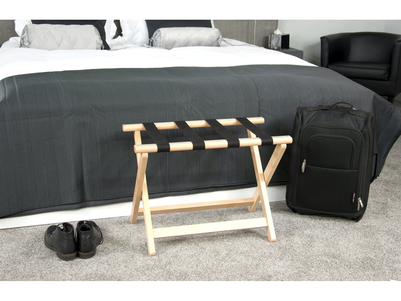 Corby Foldable Wooden Hotel Luggage Rack - Light Wood