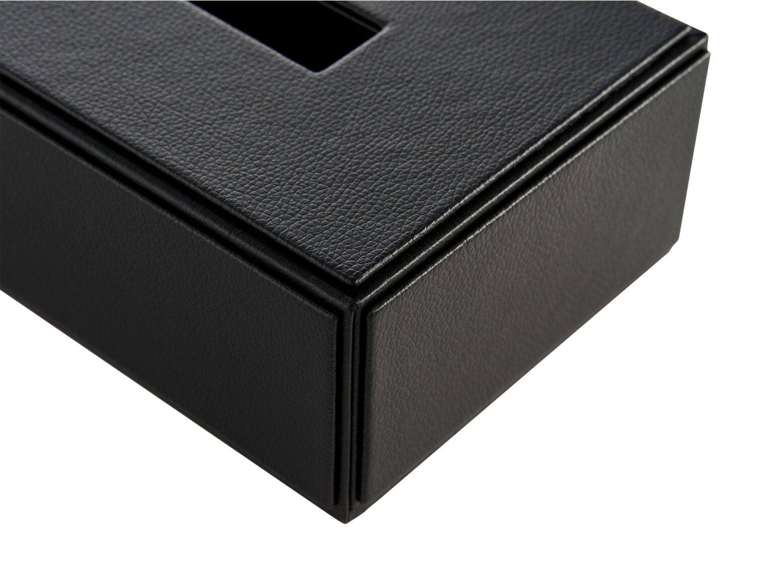 Corby Highland Rectangular Tissue Holder, Black PU Leather