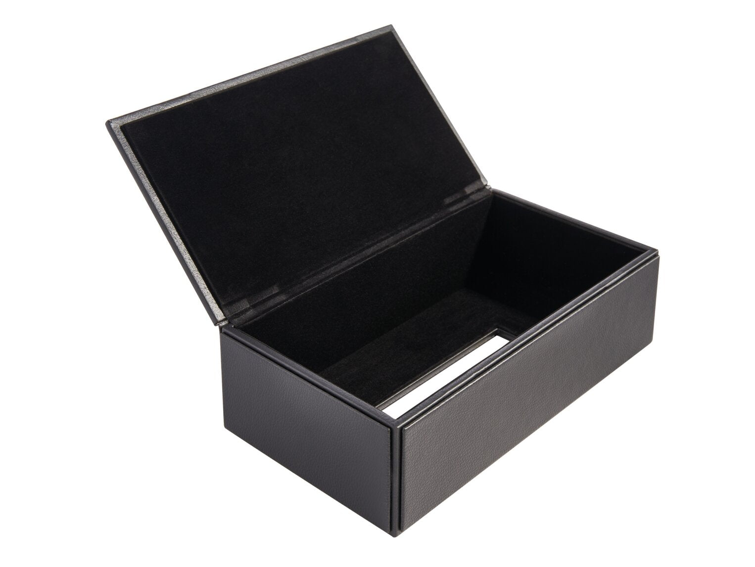 Corby Highland Rectangular Tissue Holder, Black PU Leather