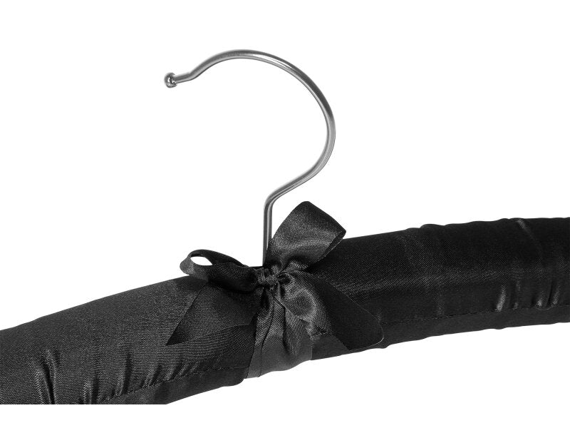 Saltaire Corby Padded Hanger with Hook - Satin Black