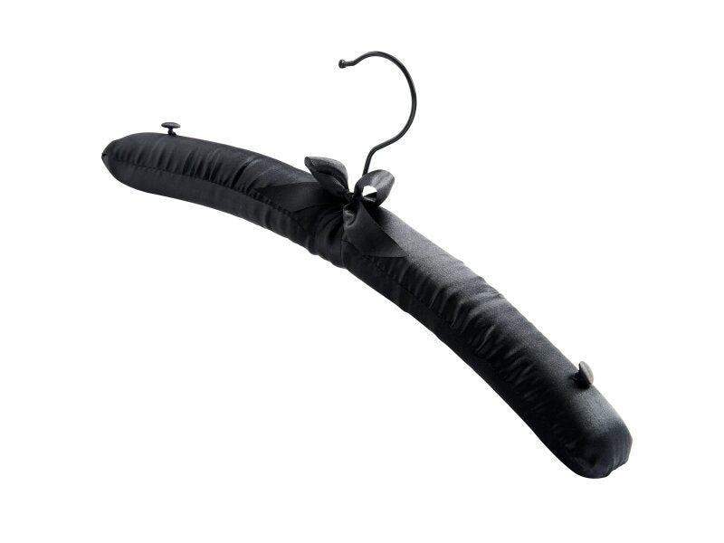 Saltaire Corby Padded Hanger with Hook - Satin Black