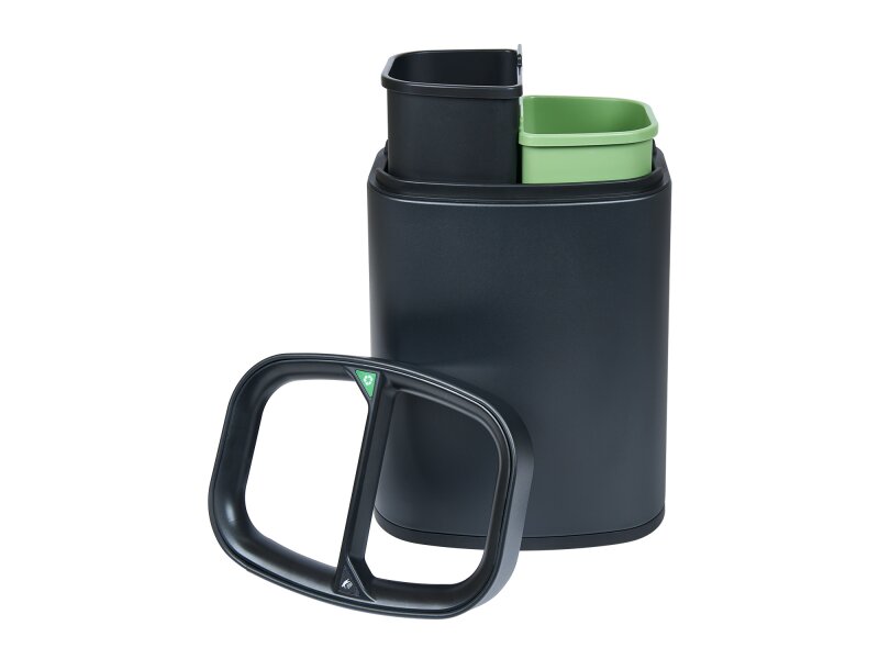 Corby Newport Recycling Bin, 2 Compartments, Black