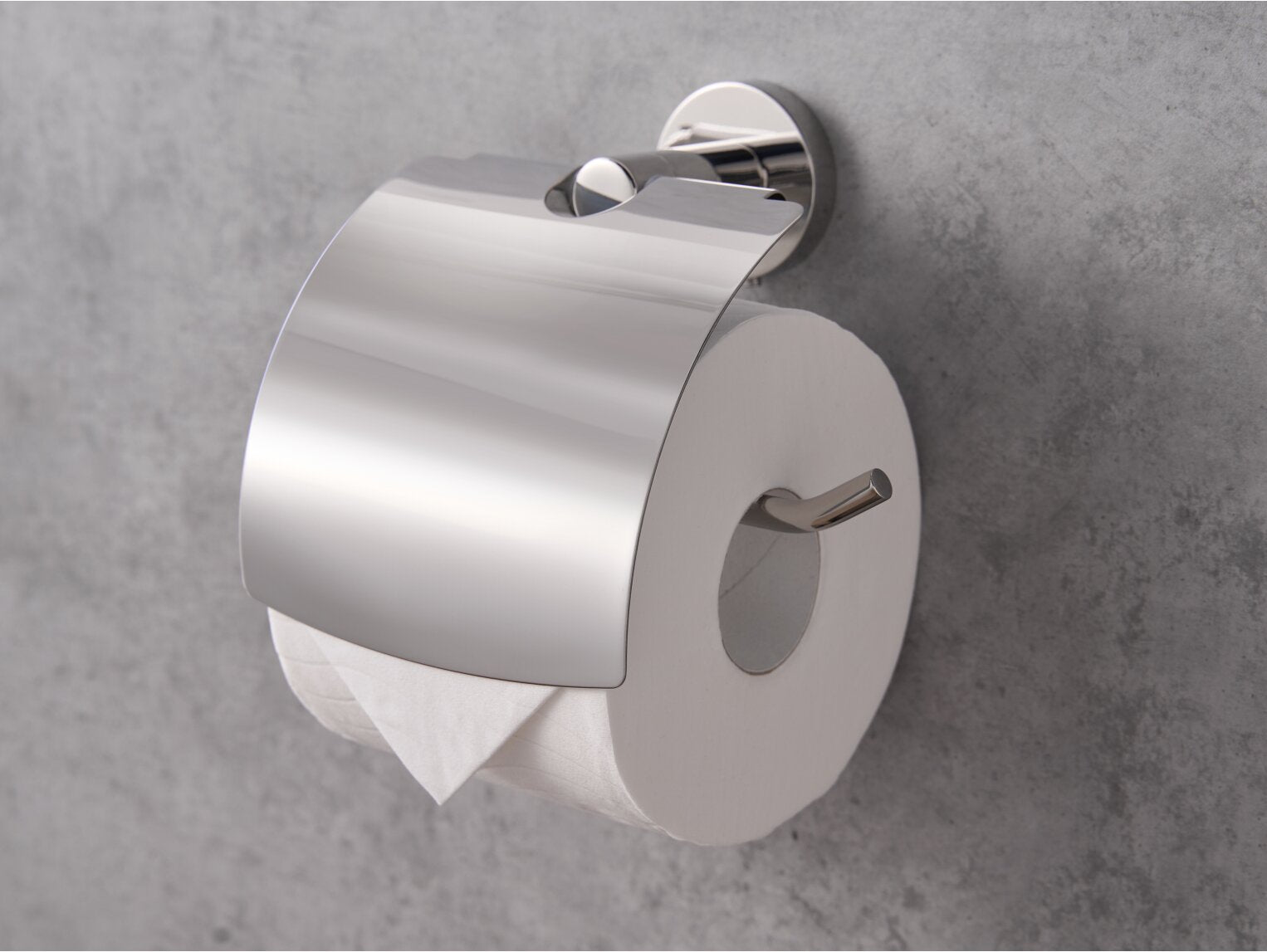 Corby Harrogate Toilet Paper Holder with Cover - Polished Steel