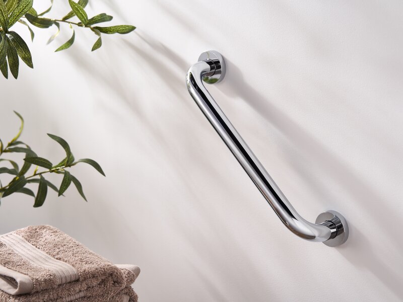 Corby Harrogate Bathroom Grab Bar - Polished Steel