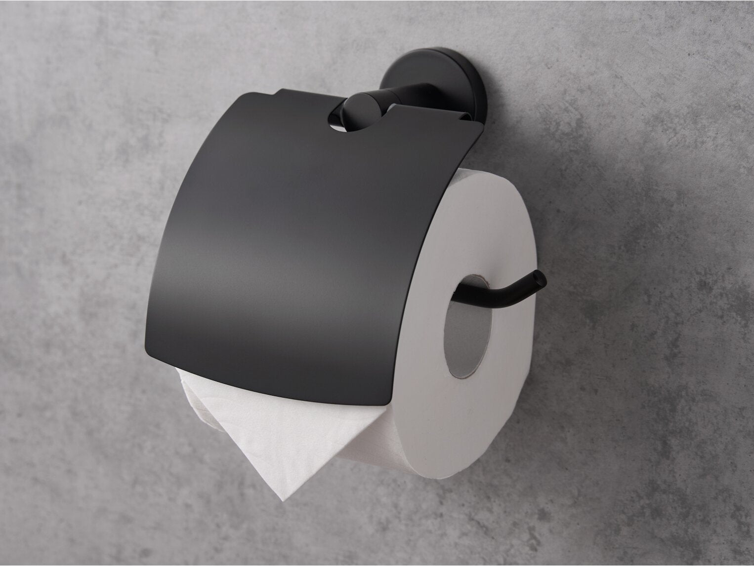 Corby Harrogate Toilet Paper Holder with Cover - Black
