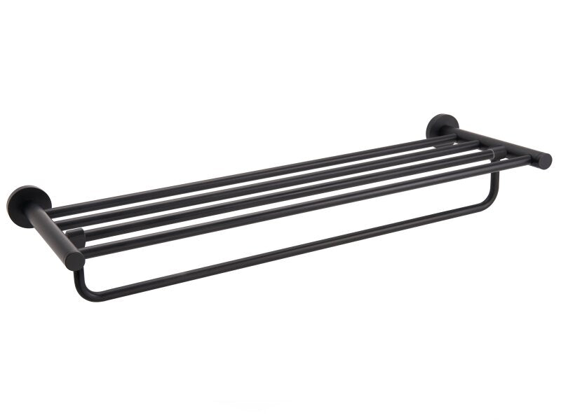 Corby Harrogate Towel Rack with Shelf - Black