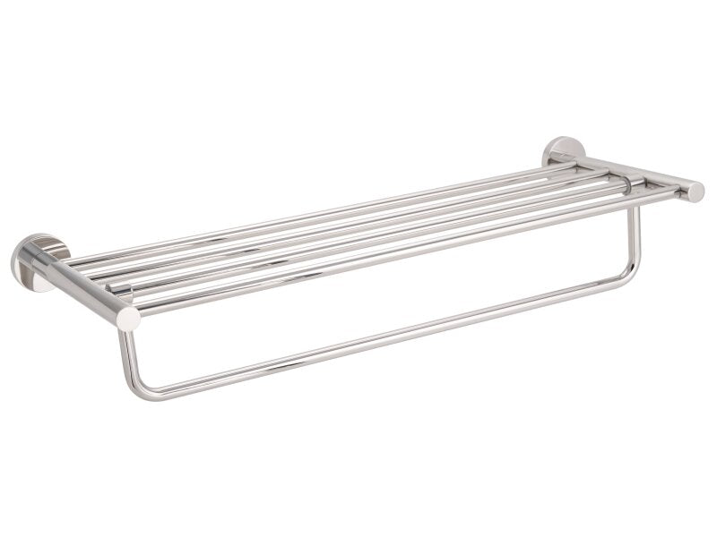 Corby Harrogate Towel Rack with Shelf - Polished Steel