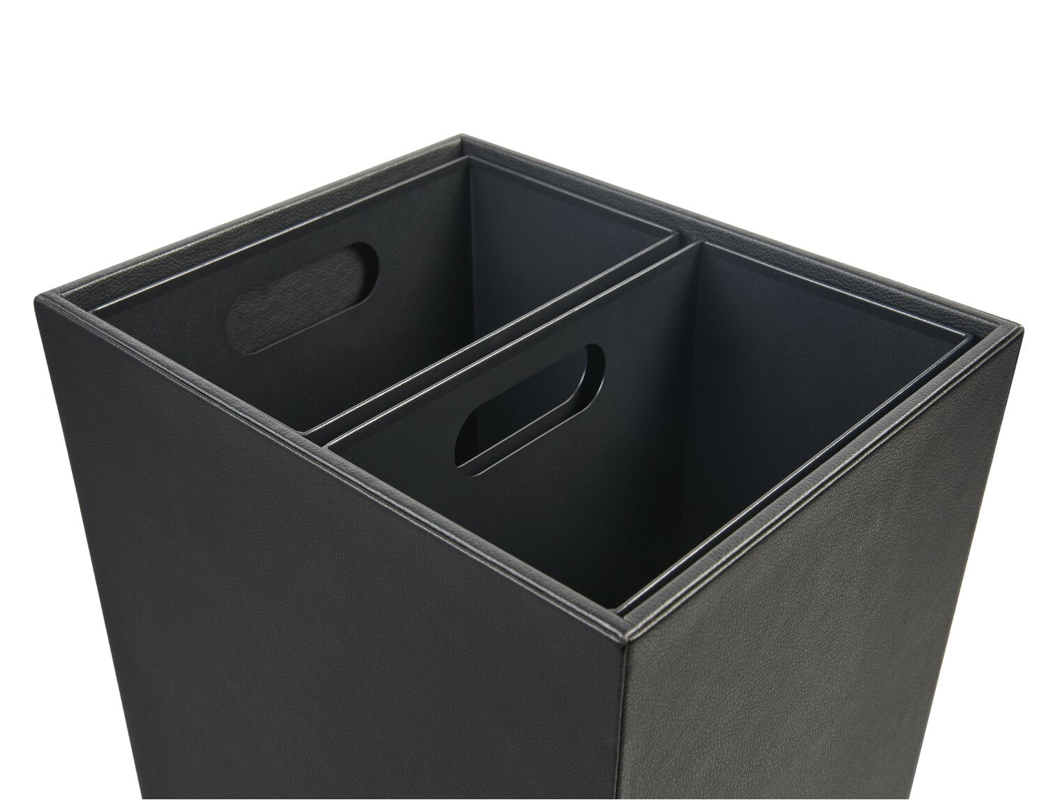 Corby Highland Double Recycling Bin in PU Leather - Black