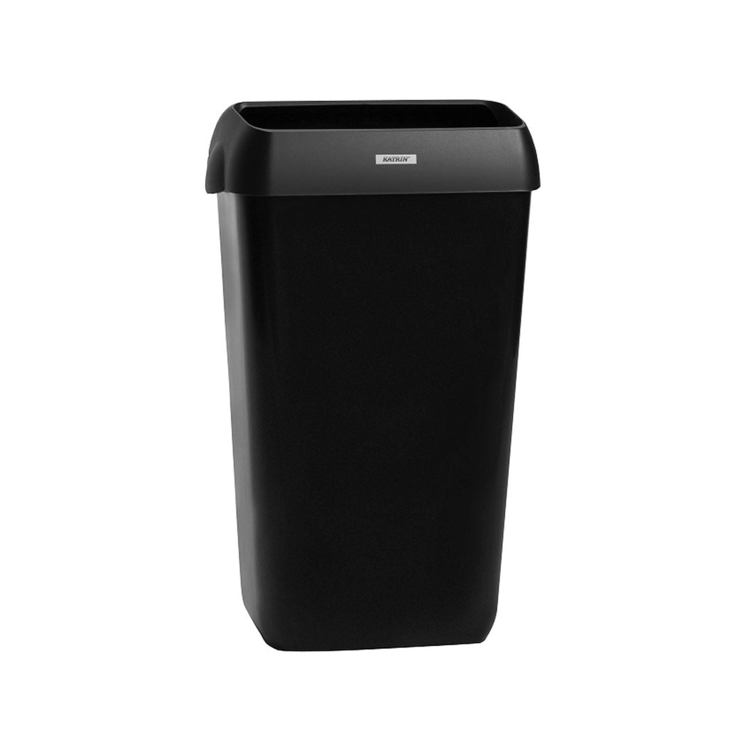 Katrin Inclusiv Trash Can, with partial lid, plastic, 25 L, black