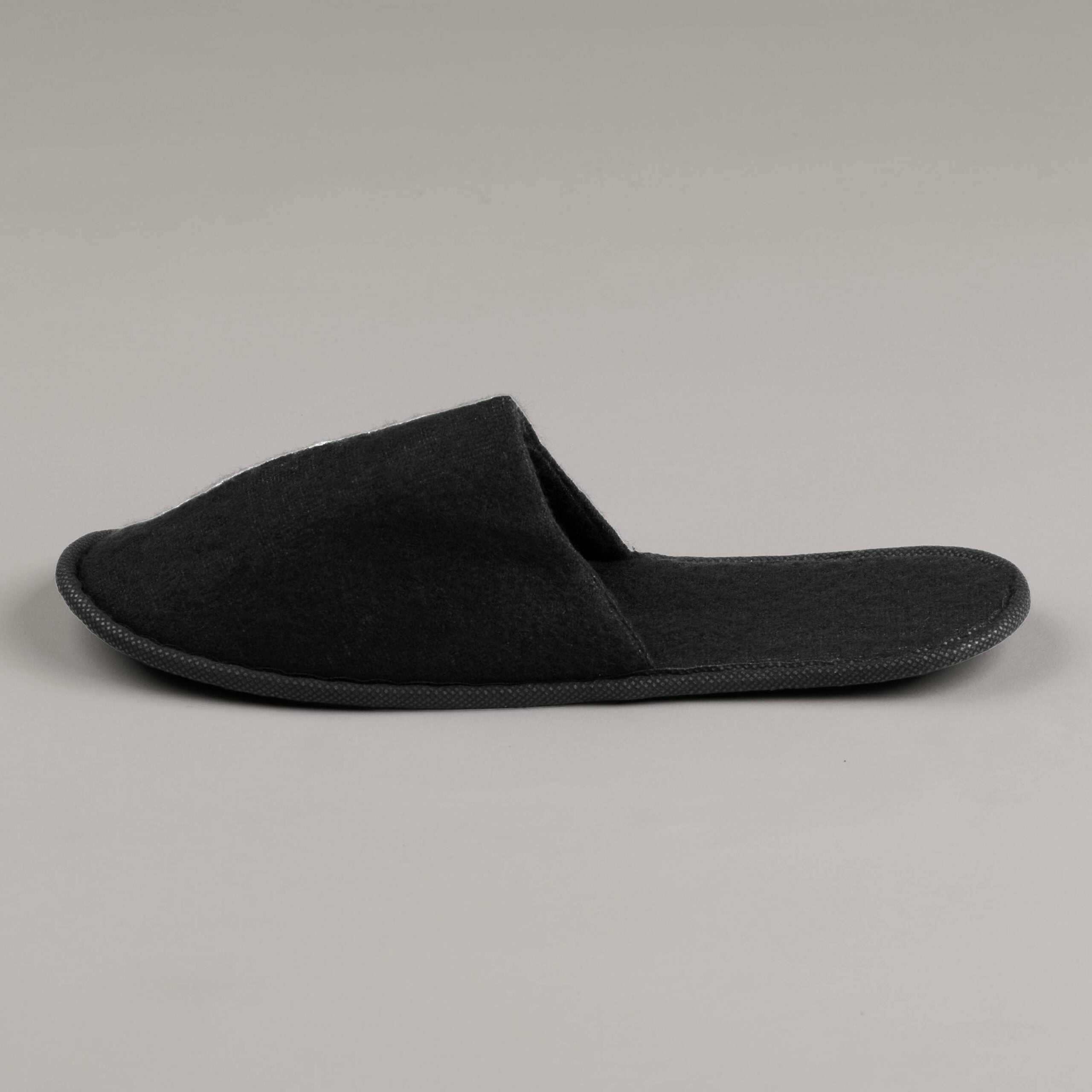BASIC NAP CLOTH 30 cm Non-Slip Black Hotel Slippers