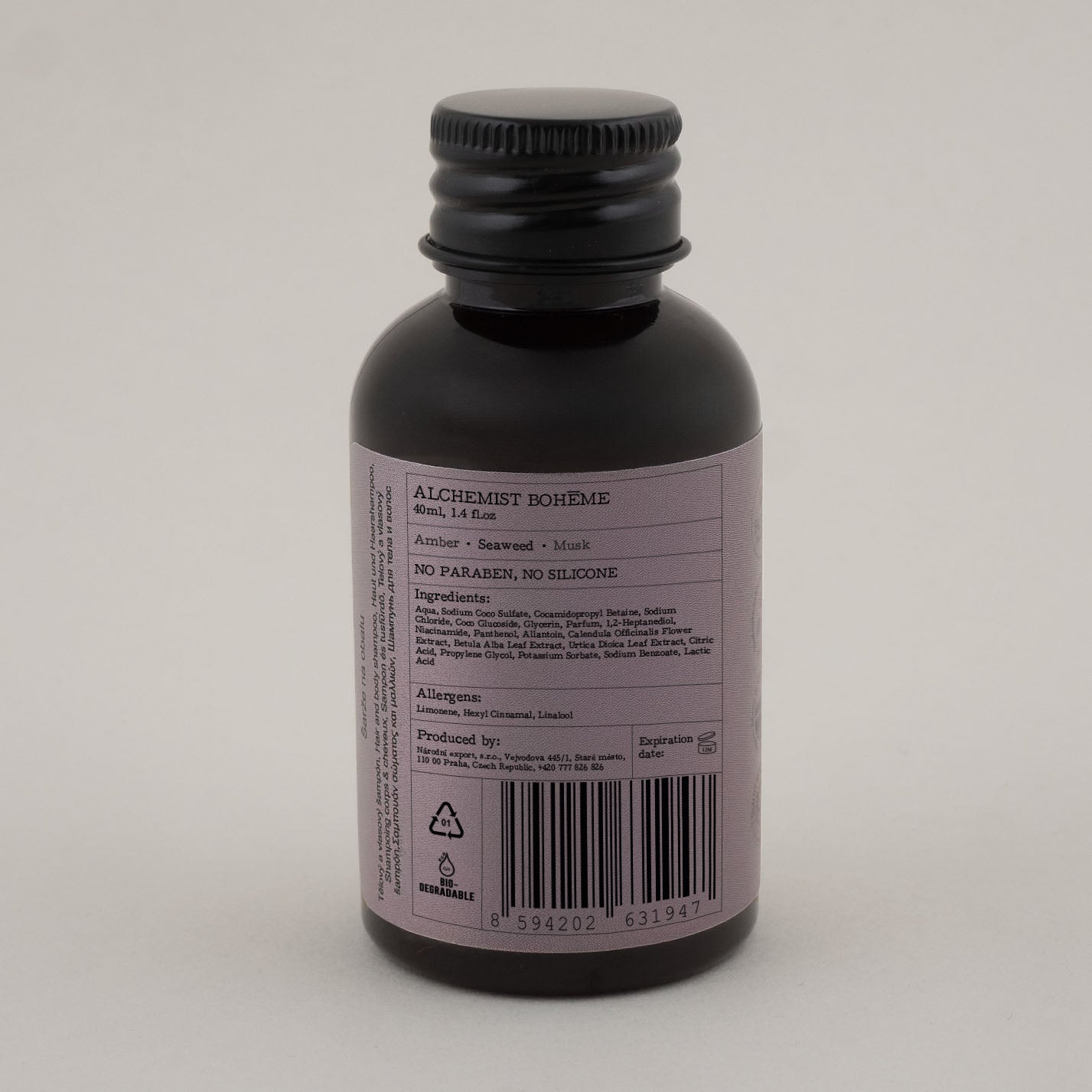 Alchemist Bohéme Parfém No. 3 természetes haj- és testmosó sampon – 40 ml