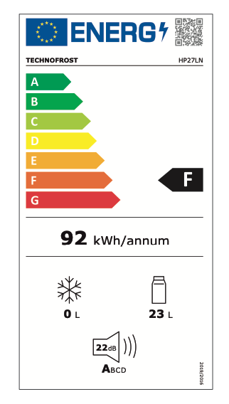 30 literes HP30LN termoelektromos minibár – ultra ECO