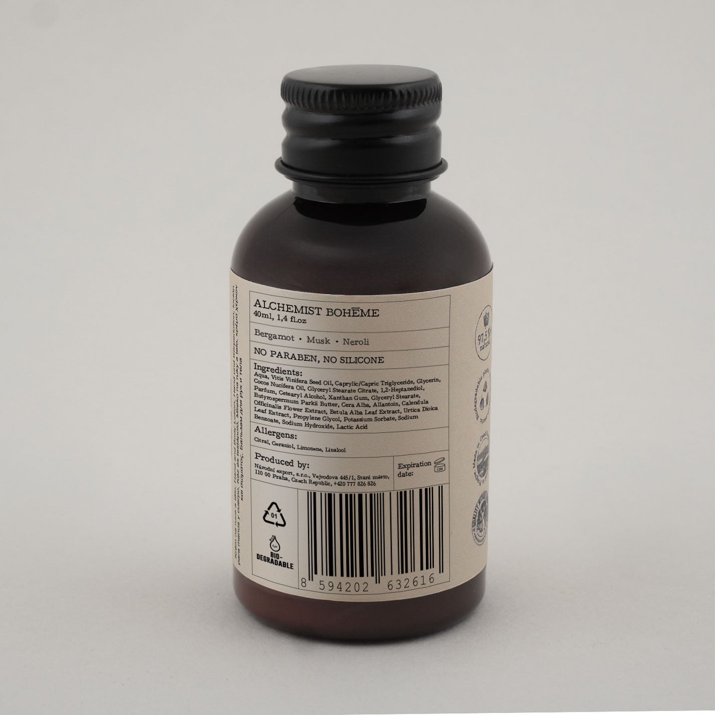 Alchemist Bohéme Perfume No. 5 Natural Hand and Body Cream - 40 ml