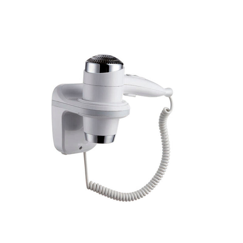 Wall-mounted hotel hair dryer