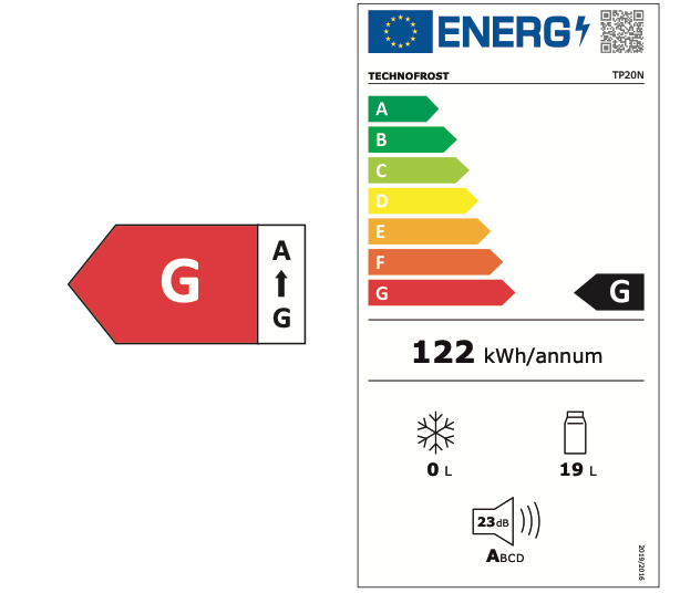 20 l-es TP20N termoelektromos minibár – Eko