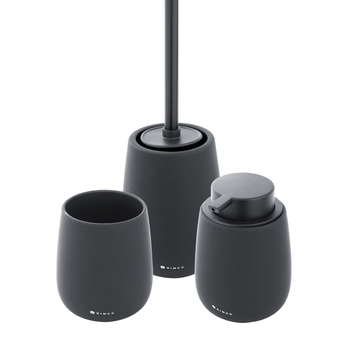 Dispenser, cup, toilet brush