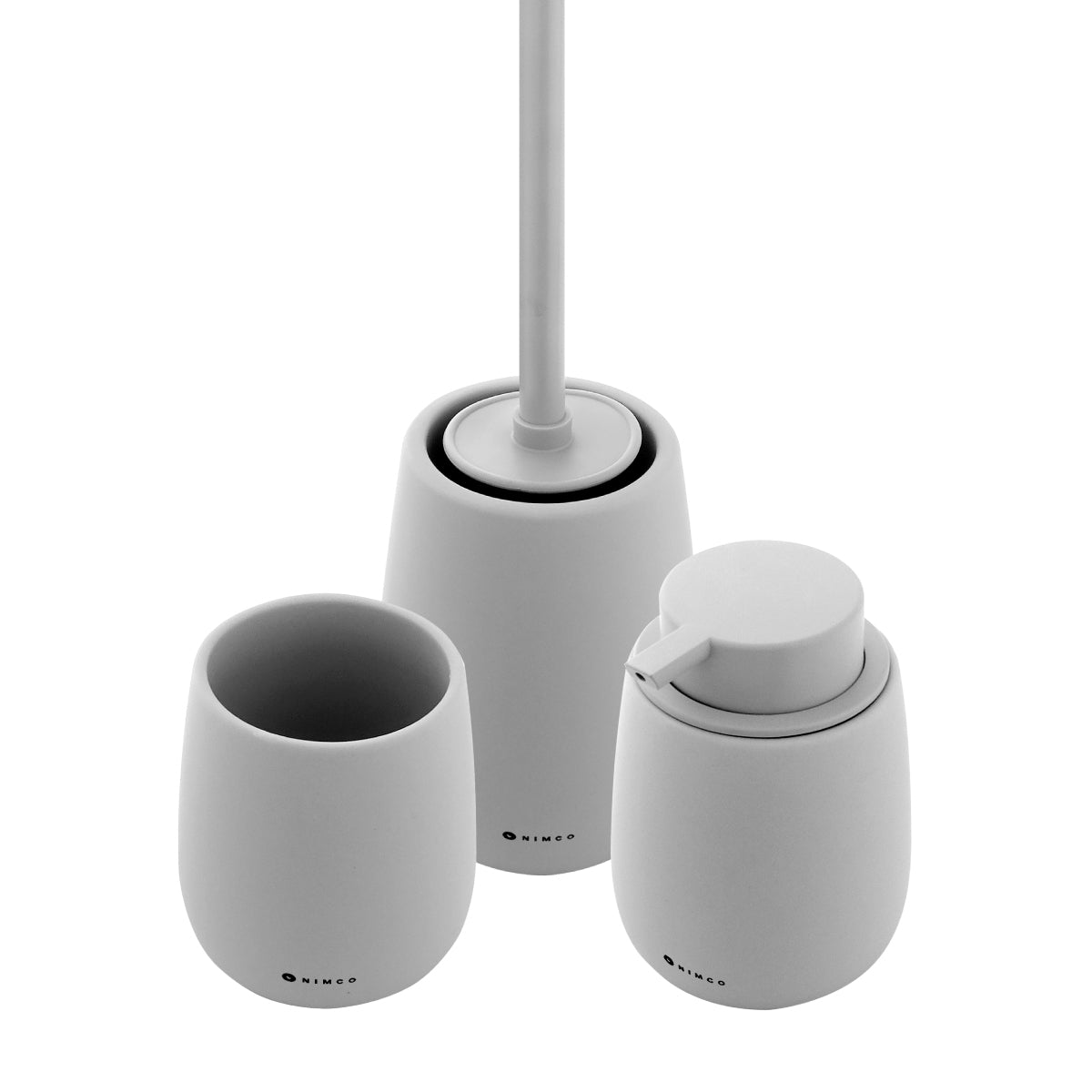 Dispenser, cup, toilet brush