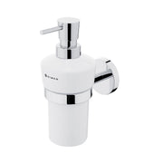 Ceramic liquid soap dispenser with brass pump