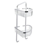 Two-tier wire corner shelf