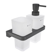 Dispenser with a toothbrush holder