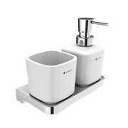 Dispenser with a toothbrush holder