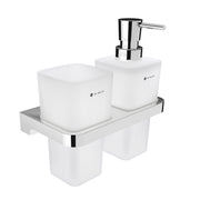 Dispenser with a toothbrush holder