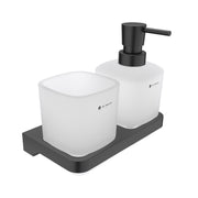 Dispenser with a toothbrush holder