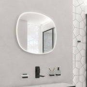 Oval LED mirror, 700 mm diameter, with two touch sensors