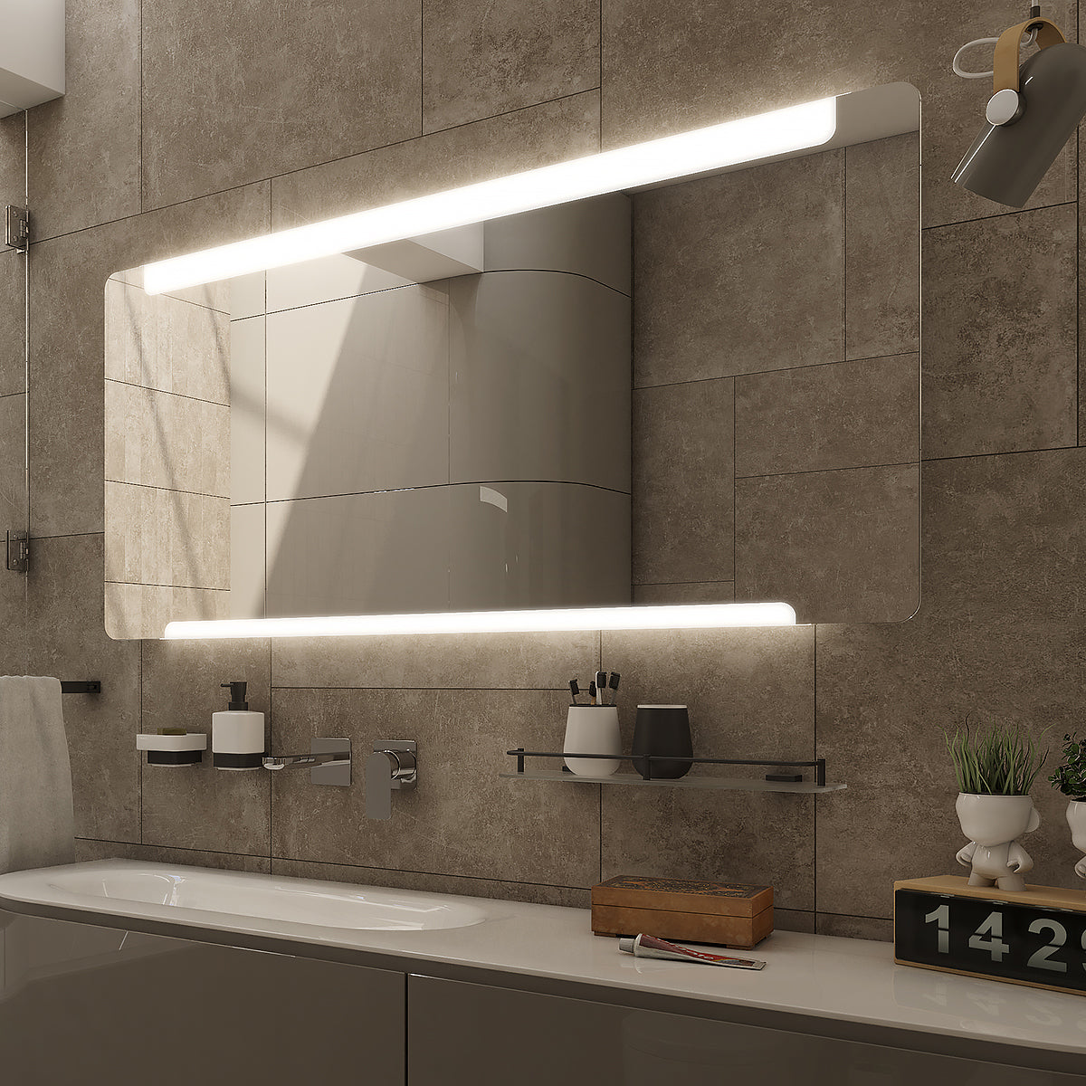 1200x700-as LED-es tükör két érintésérzékelővel