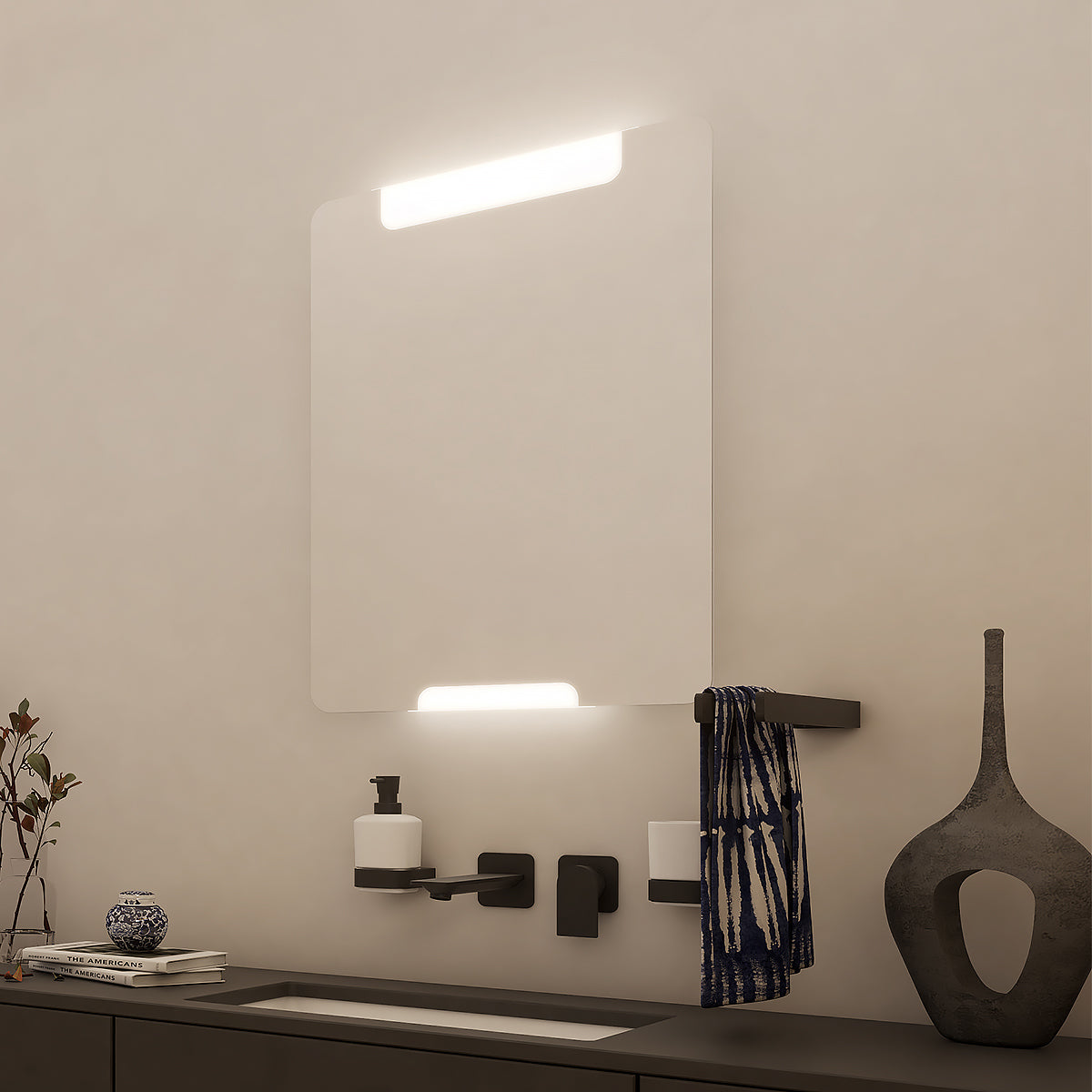 600x800-as LED-es tükör két érintésérzékelővel