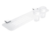 Shelf with toothbrush holders
