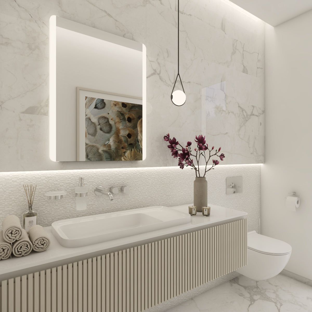 600x800-as LED-es tükör