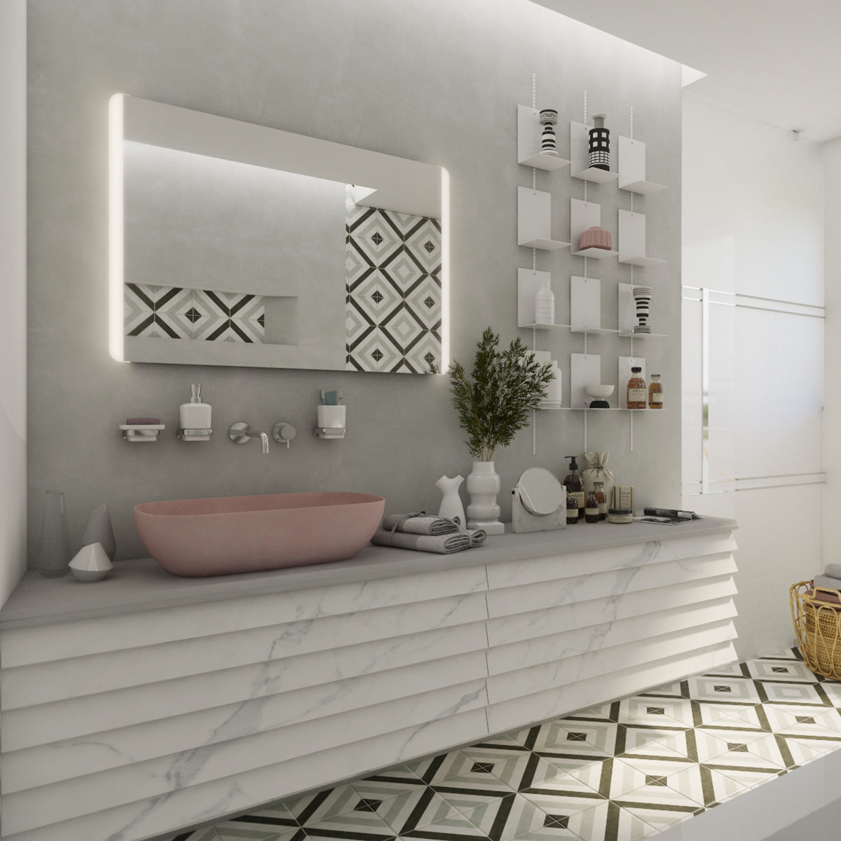800x700-as LED-es tükör