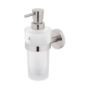 Liquid soap dispenser, brushed stainless steel pump