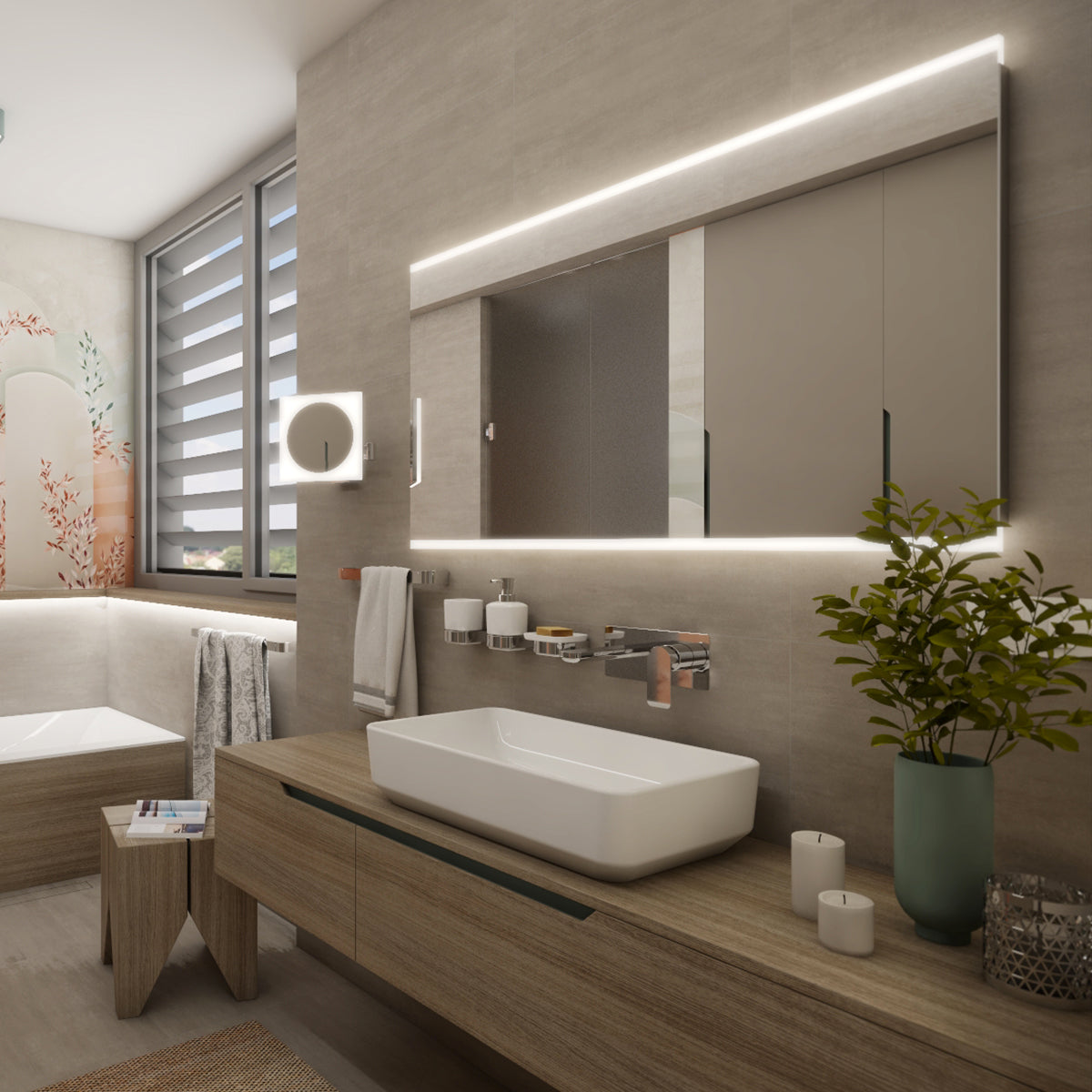 1200x700 LED mirror with touch sensor