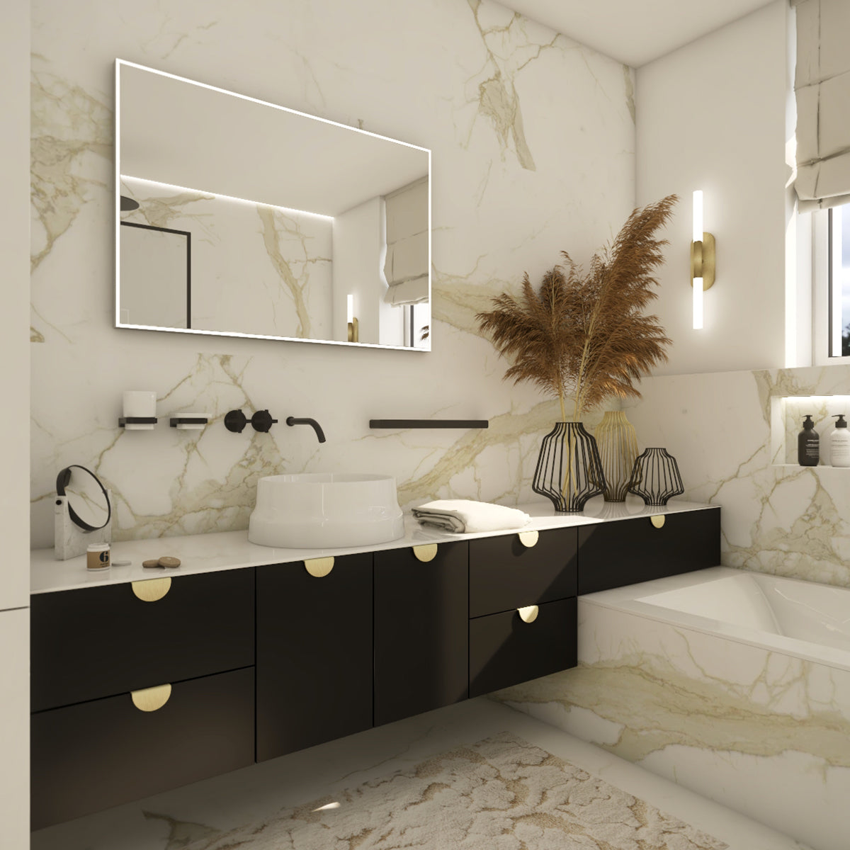 800x700 LED mirror with touch sensor