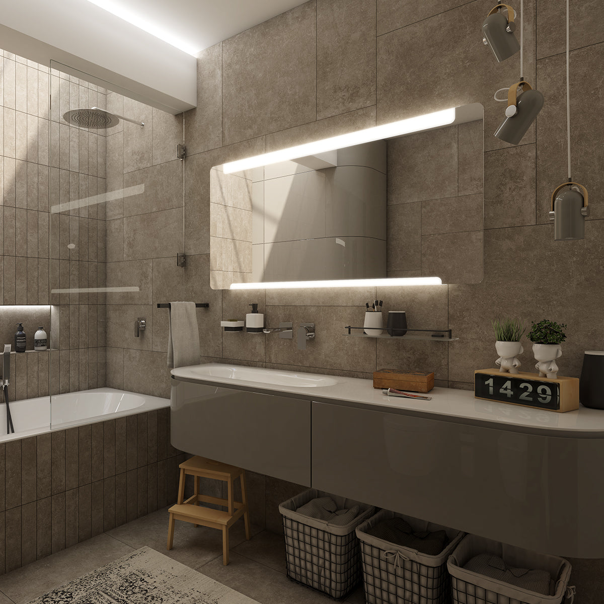 LED-es tükör 1400x700