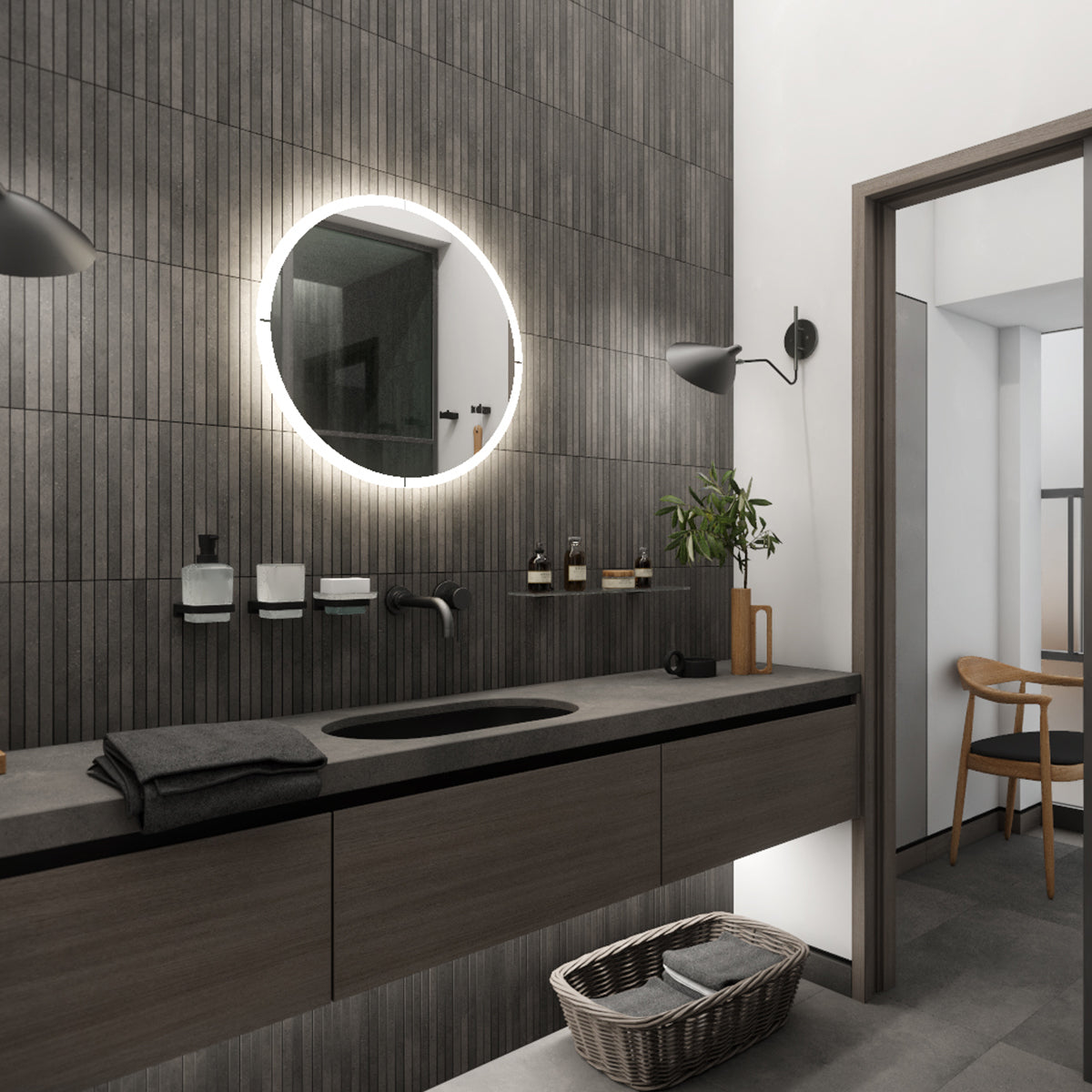 800x800-as LED-es tükör
