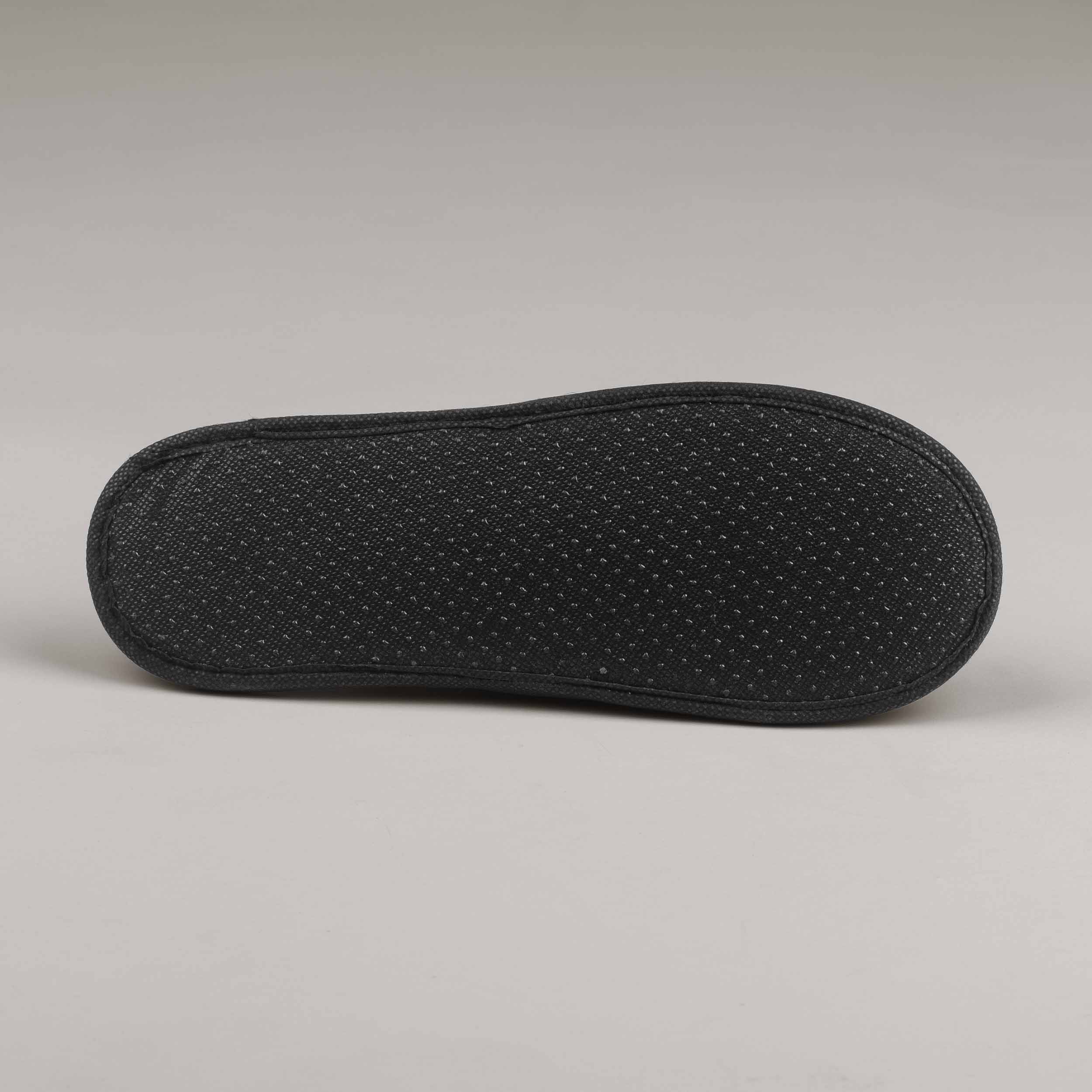 Poly Terry 30 cm Black Hotel Slippers, Orea Logo