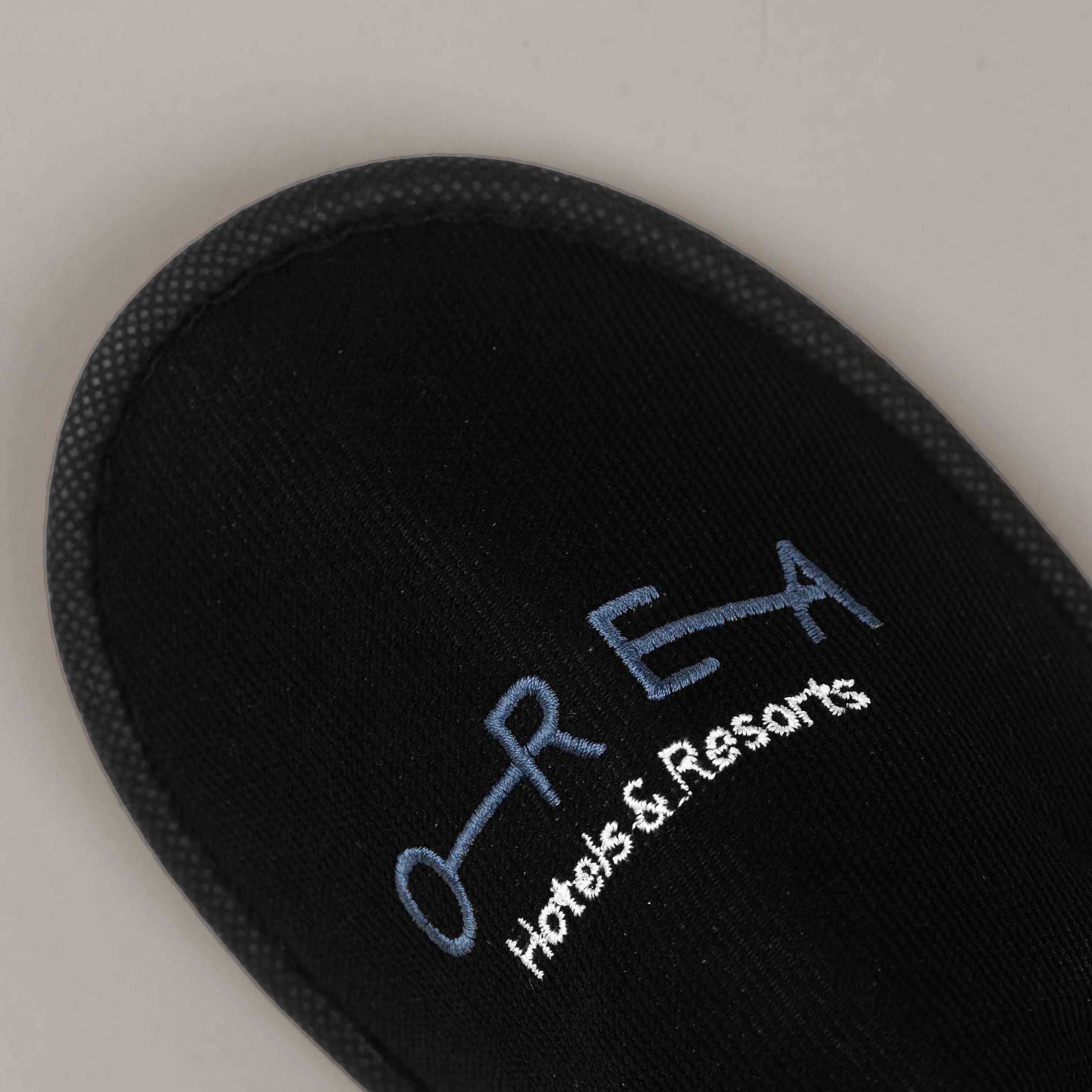 Poly Terry 30 cm Black Hotel Slippers, Orea Logo
