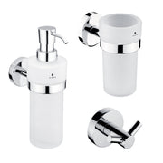 Bathroom accessory set, glass containers