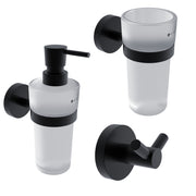 Bathroom accessory set, glass containers