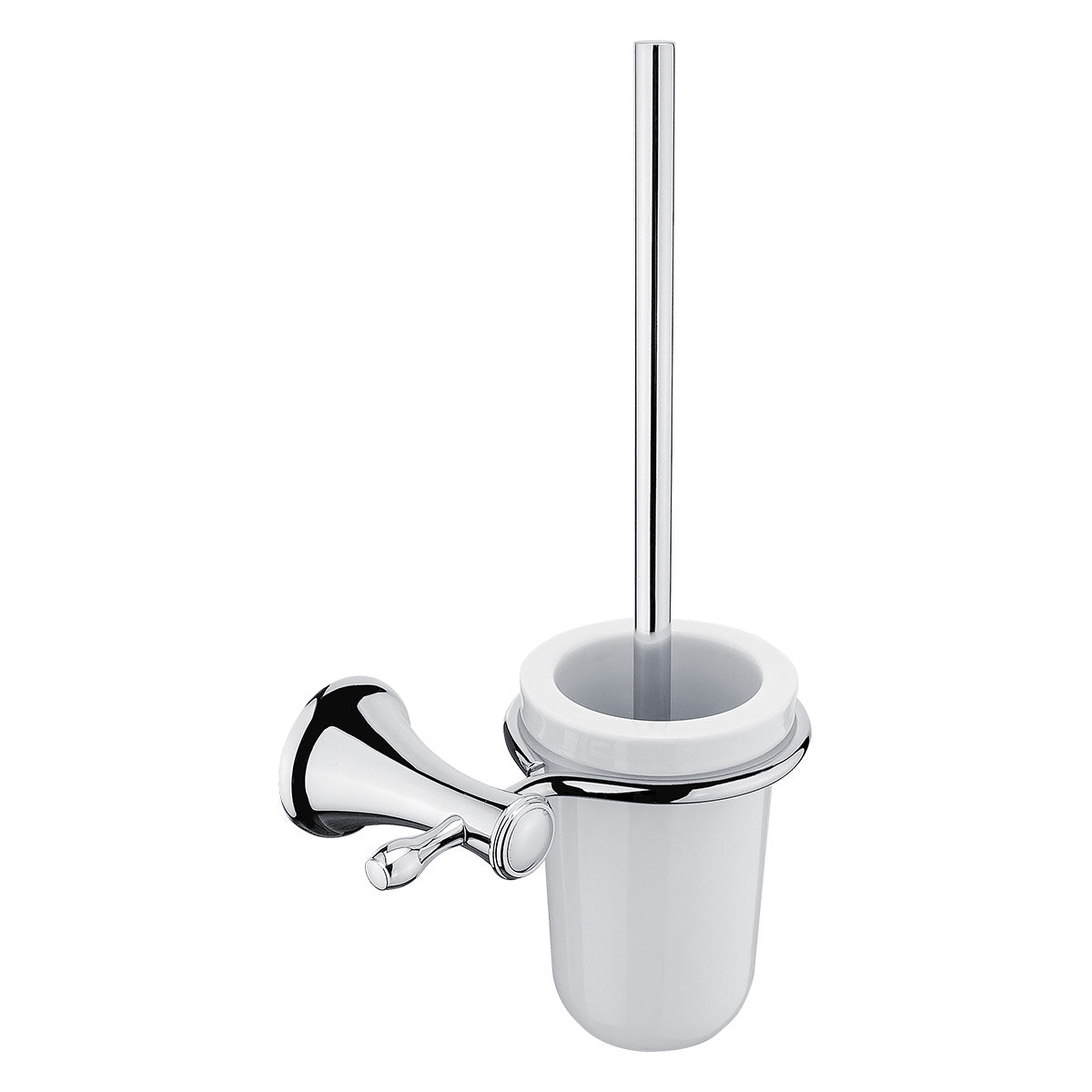Toilet brush with ceramic holder