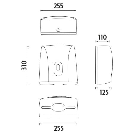 Dispenser for folded paper towels