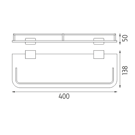 Shelf with guardrail, 40 cm