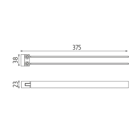 Swivel towel rack, 38 cm.