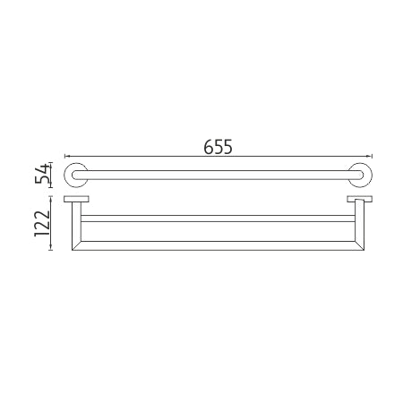 Double towel rack, 66 cm