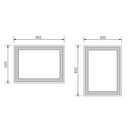 600x800-as LED-es tükör