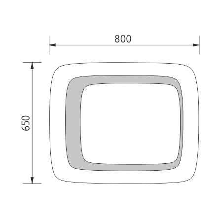 650x800-as LED-es tükör